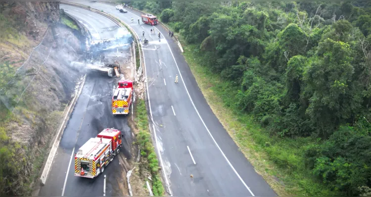 Imagens aéreas mostram dimensão do grave acidente em Tibagi