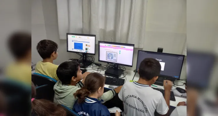 Diversão e aprendizado andaram de mãos dadas durante a aula.