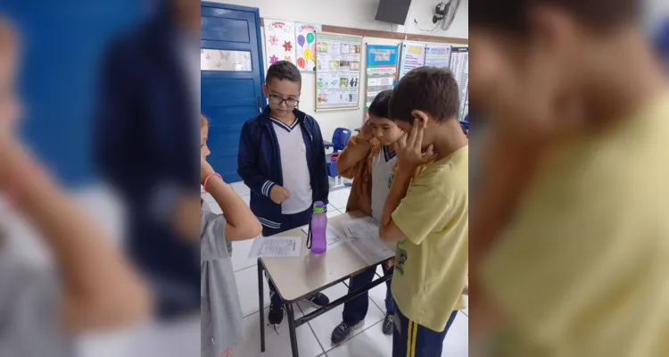 Diversão e aprendizado andaram de mãos dadas durante a aula.