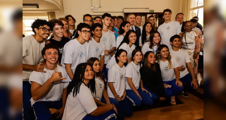 Presidente do Supremo Tribunal Federal, o ministro Luis Roberto Barroso, concede uma palestra aos alunos do Colégio Estadual do Paraná |