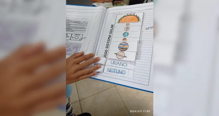 Após os estudos, cada estudante confeccionou o sua própria representação do Sistema Solar