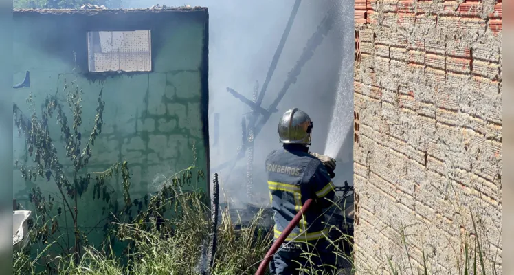 Incêndio em casa de madeira mobiliza Bombeiros em PG
