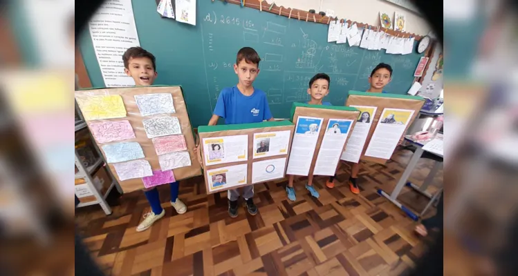 Os trabalhos realizados pelos estudantes tinham como objetivo reforçar conceitos de maneira dinâmica e visual.