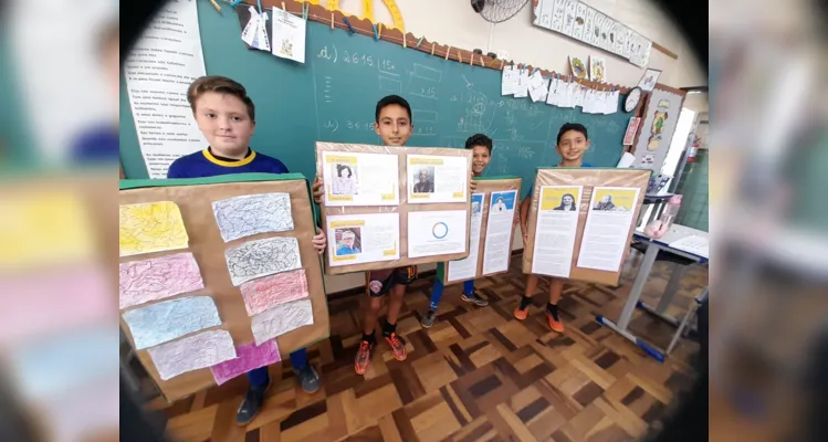 Os trabalhos realizados pelos estudantes tinham como objetivo reforçar conceitos de maneira dinâmica e visual.