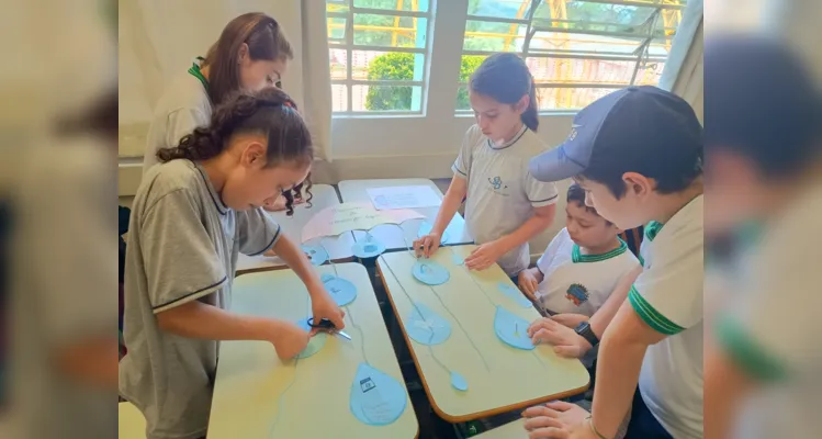 A turma realizou estudos, elaboração de cartazes e apresentações.