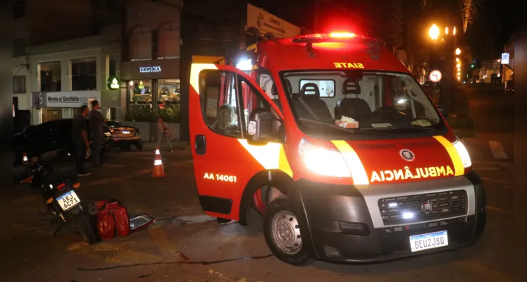 Acidente no Centro de Ponta Grossa mobiliza equipe do Siate |