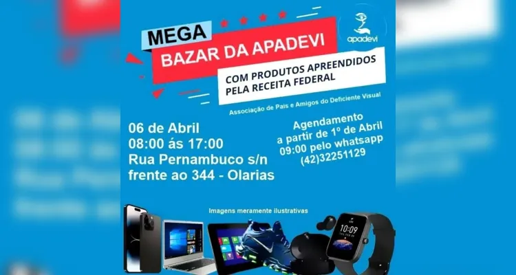 Apadevi organiza bazar com produtos da Receita Federal