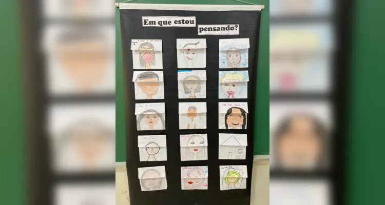 Uma das atividades realizadas pelos alunos foi o desenho da representação de suas mentes, onde com dobraduras no papel, permitindo que os colegas "visitassem seus pensamentos".