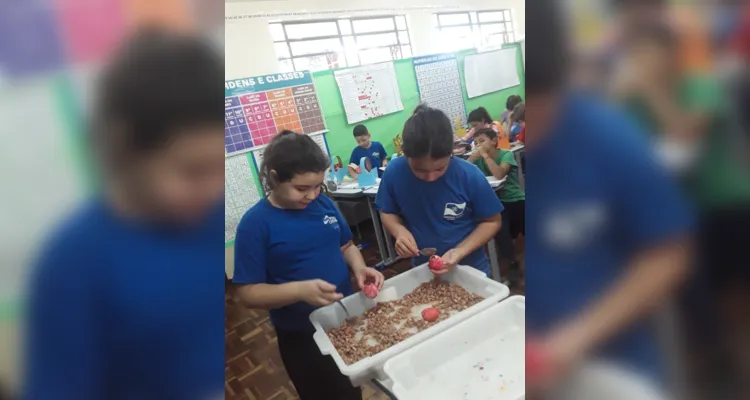 A proposta contou com o empenho e colaboração de toda a turma, além da participação da professora e diretora da escola.