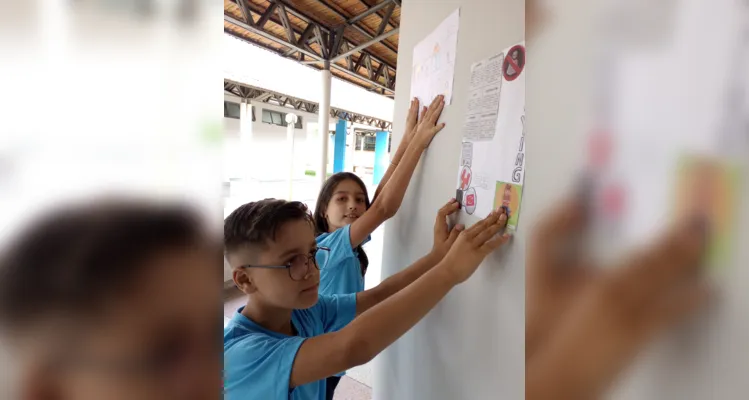 A turma participou de palestras e confeccionou cartazes e textos de conscientização sobre o combate ao bullying.