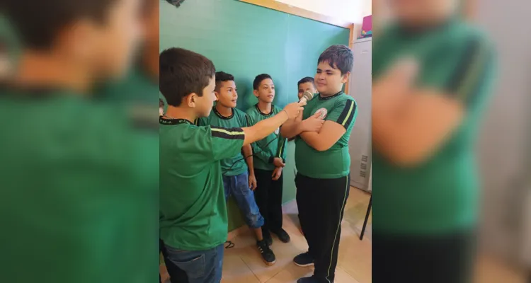 Tecnologia e interação marcaram trabalho em sala de aula.