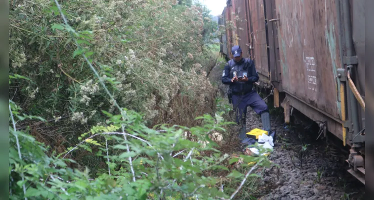 Vítima ficou em estado grave após ser atropelada pelo trem 