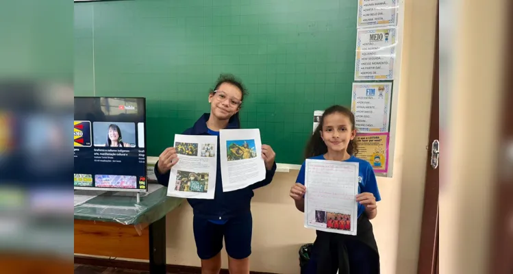 Com amplas pesquisas também realizadas em casa, os educandos se aprofundaram no tema e refletiram sobre a luta dos povos indígenas.