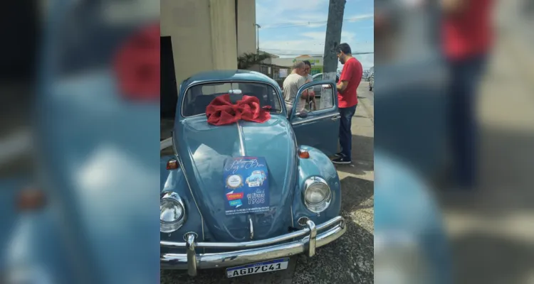 O Fusca que será sorteado em prol dos acampamentos