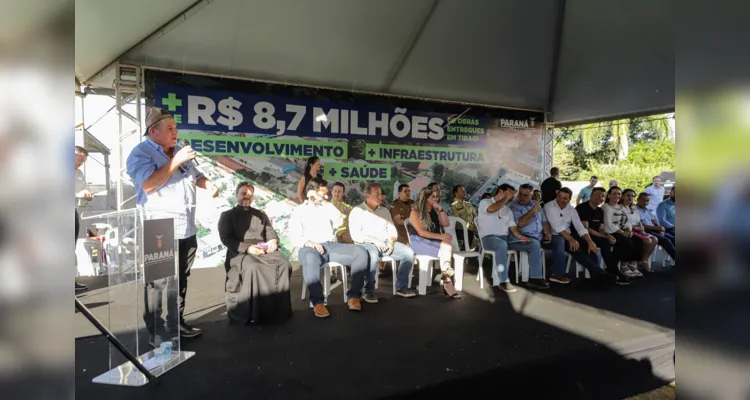 Tibagi, 13 de março de 2024 - O governador Carlos Massa Ratinho Jr. inaugura CMEI e libera R$ 8,7 milhões em recursos para Tibagi. Na foto Artur Butina, prefeito de Tibagi.