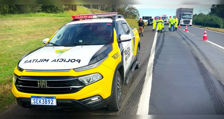 Equipe da Polícia Rodoviária Estadual também foi acionada para a ocorrência.