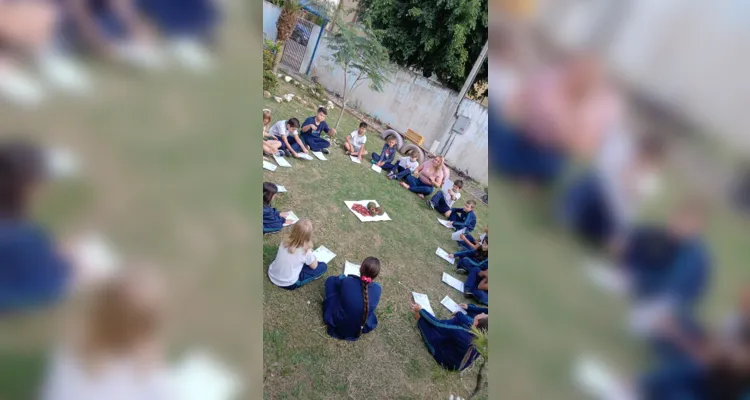 Confira os registros na escola e as fotos feitas pelos alunos para valorizar o símbolo do Paraná.