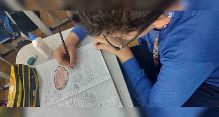 Dentre as sugestões de atividade estava a ideia de os alunos elaborarem um desenho representando como estavam se sentindo.