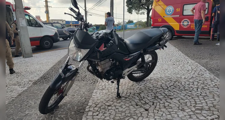 Motocicleta envolvida no acidente.