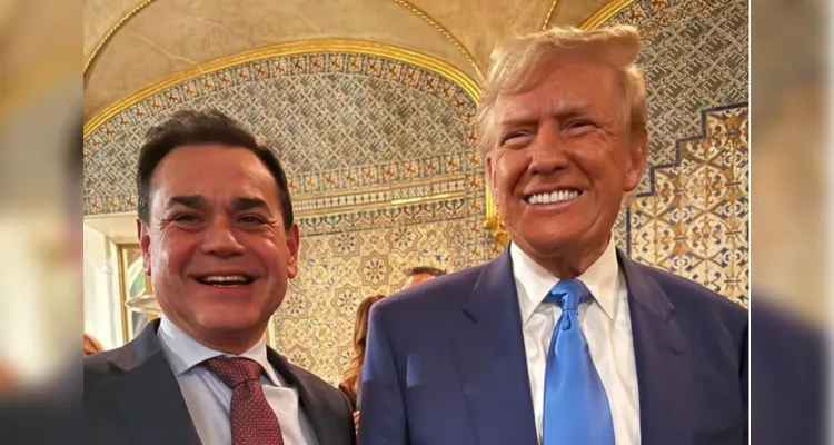 Candidato a presidência da OEA, Rubén Ramírez Lezcano, em foto com Donald Trump