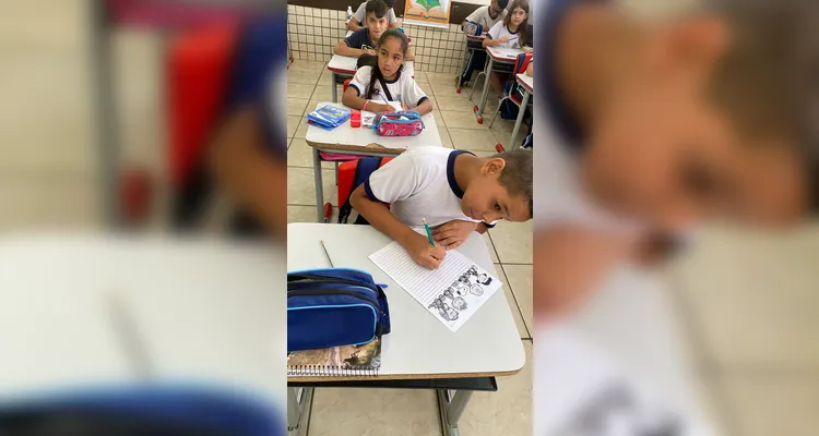 Veja os registros do trabalho em sala de aula.