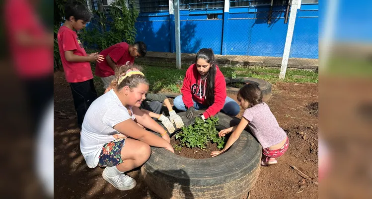 Veja os registros do trabalho prático dos alunos no espaço.