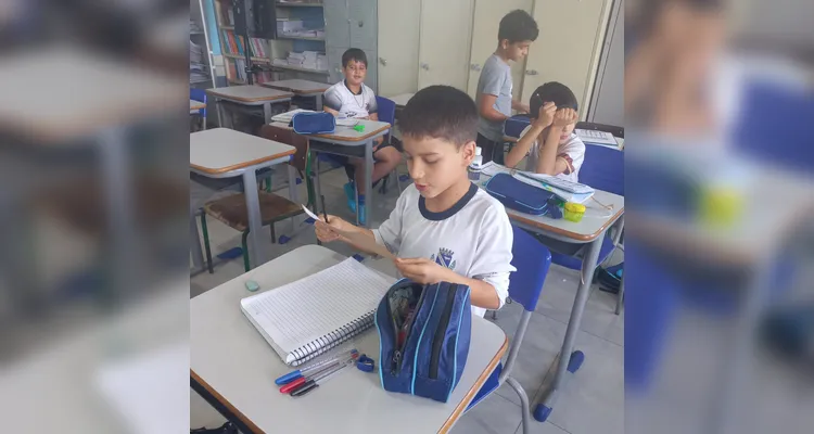 Confira os registros da dinâmica dos educandos em sala de aula.