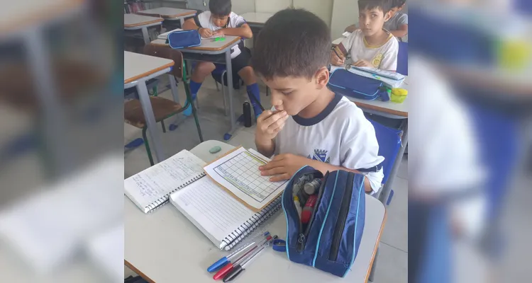 Confira os registros da dinâmica dos educandos em sala de aula.