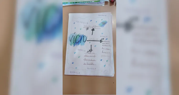 Confira a série de registros dos educandos no amplo trabalho.
