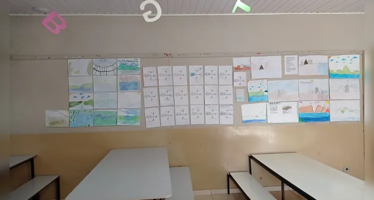 Confira a série de registros dos educandos no amplo trabalho.