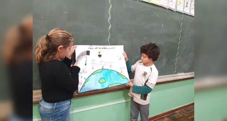 Confira os registros do trabalho ambiental em sala de aula.