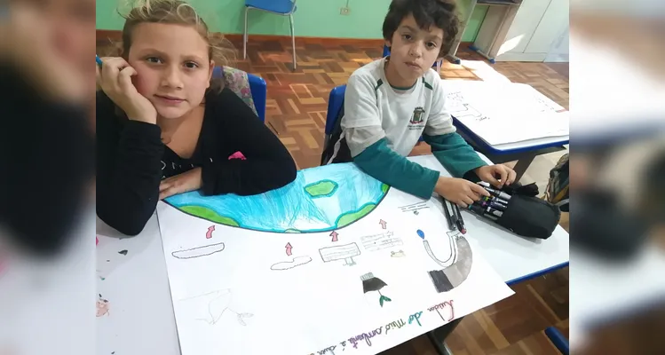 Confira os registros do trabalho ambiental em sala de aula.