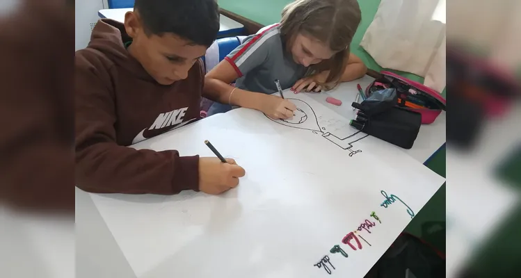 Confira os registros do trabalho ambiental em sala de aula.