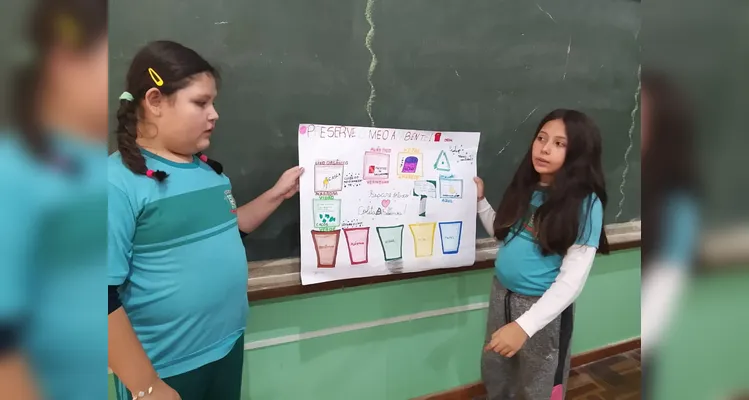 Confira os registros do trabalho ambiental em sala de aula.