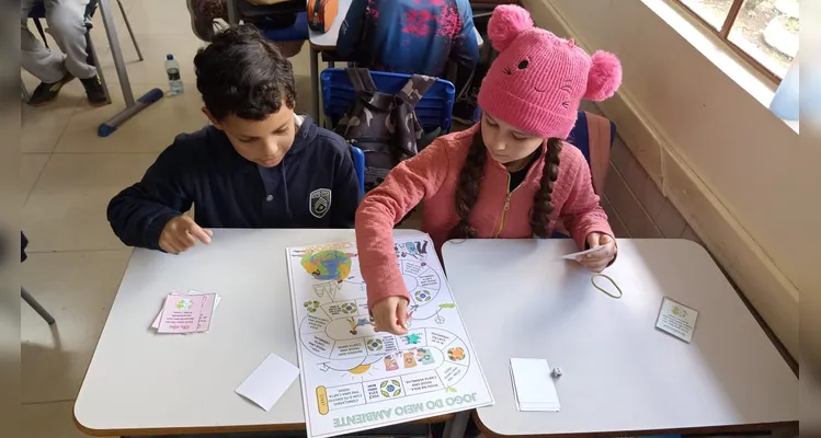 Trabalho contou com diversificados momentos em sala de aula, convergindo para práticas ambientais.