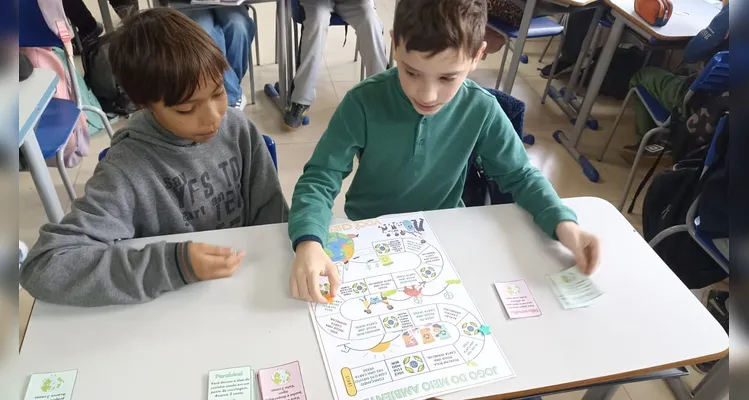 Trabalho contou com diversificados momentos em sala de aula, convergindo para práticas ambientais.