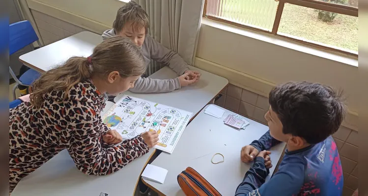 Trabalho contou com diversificados momentos em sala de aula, convergindo para práticas ambientais.