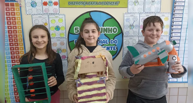 Trabalho contou com diversificados momentos em sala de aula, convergindo para práticas ambientais.