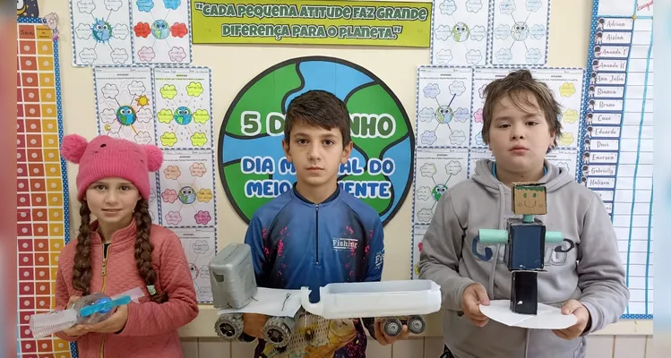 Trabalho contou com diversificados momentos em sala de aula, convergindo para práticas ambientais.