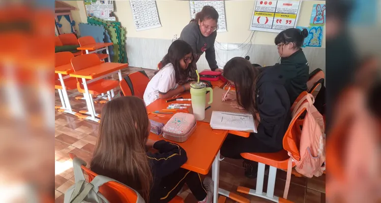 Confira os registros do trabalho em sala de aula.