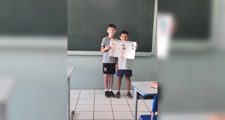 Produções ajudaram alunos a fixarem conteúdos linguísticos.