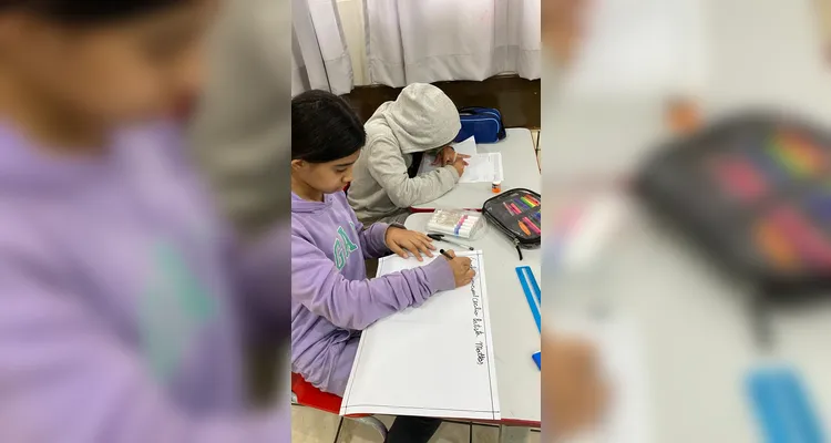 Confira os registros do trabalho em sala de aula.