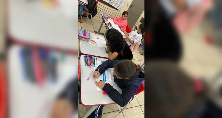 Confira os registros do trabalho em sala de aula.