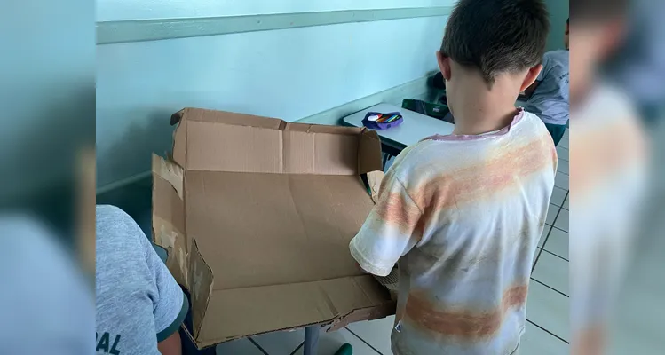 Veja os registros da ação sustentável em sala de aula.