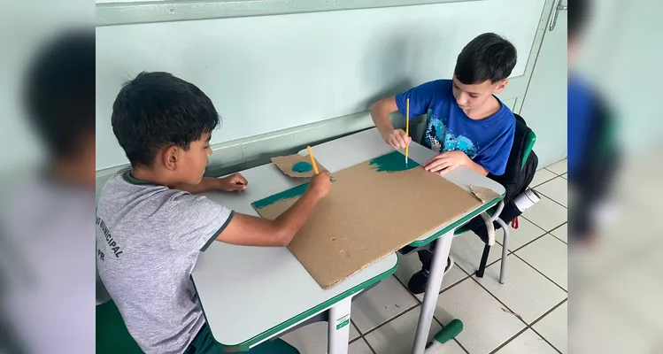Veja os registros da ação sustentável em sala de aula.