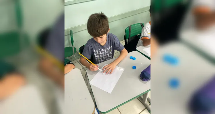 Veja os registros da ação sustentável em sala de aula.