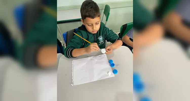 Veja os registros da ação sustentável em sala de aula.
