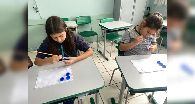 Veja os registros da ação sustentável em sala de aula.