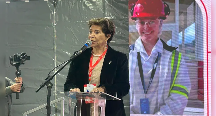 Prefeita Elizabeth Schmidt discursa durante cerimônia -