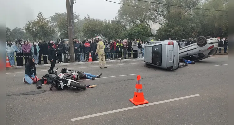 Simulado no Centro de PG chama a atenção para alto índice de acidentes